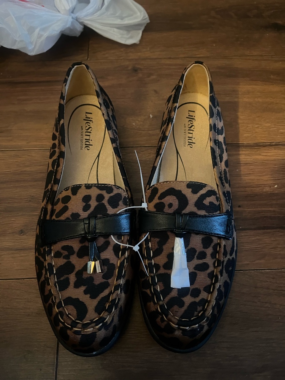 Life Stride Women's Leopard Print Loafers in Brown size 10 W